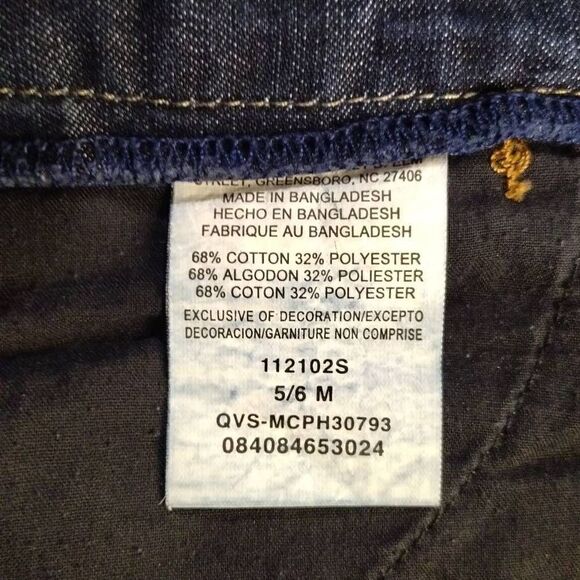 Riders by Lee Capri Jeans Long Denim Shorts Jr Sz 5/6 Lightweight Dark Blue - Picture 5 of 5